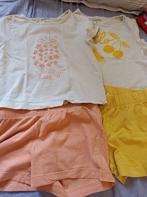 Orchestra summer pajamas set of 2 used, yellow and orange
