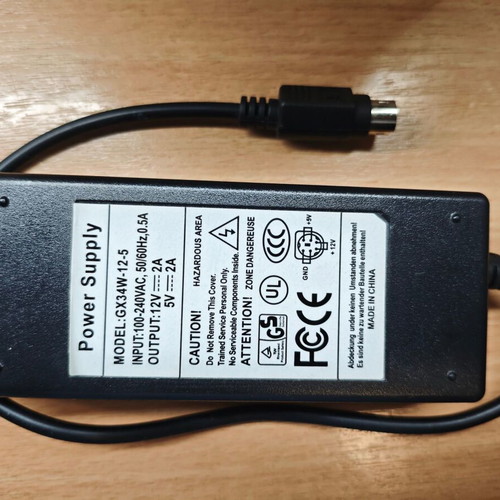 Power Supply GX34W-12-5 6-Pin Mini-DIN used, 12V/5V output