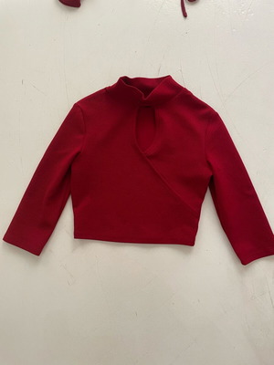 Turtleneck crop top like new, burgundy, size XS