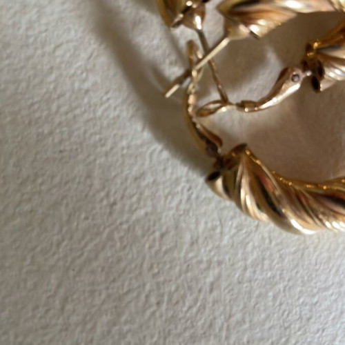 Bijou earrings gold hoops like new, Italian origin