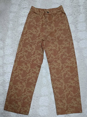 Jeans with bandana pattern like new, women's, pink and beige