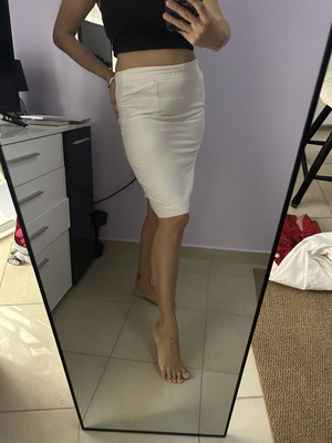 Vintage linen skirt cream, like new, size M 38 10