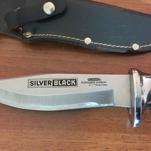 Silver Black Solingen knife used, 1990 model, 13 cm blade length
