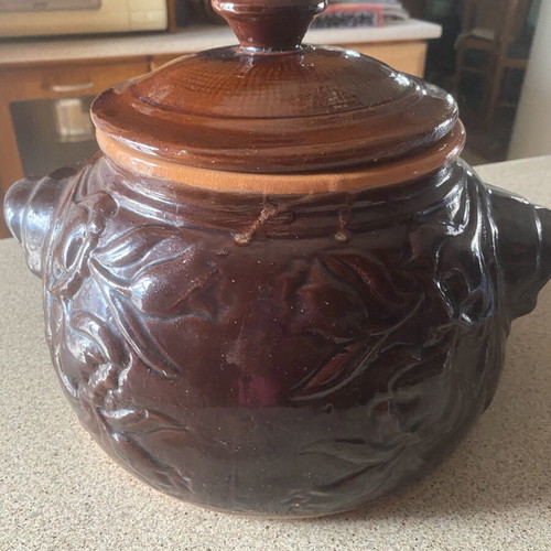 Clay Pot Petrotos like new, traditional glazed cooking pot