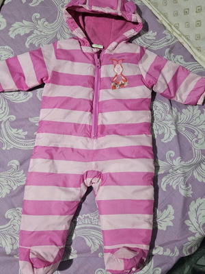 Baby sleepsuit like new with fleece lining and hood size 6-9 months