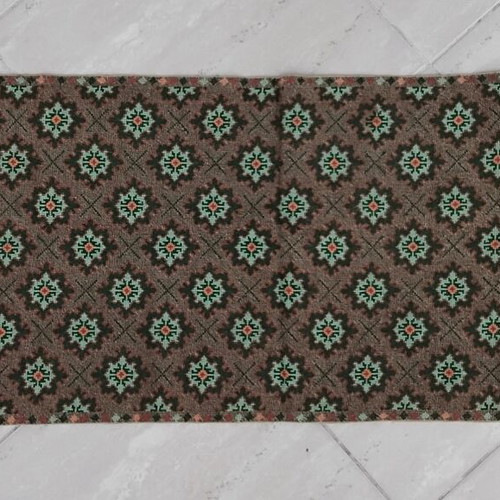 Handmade table runner with gold thread embroidery
