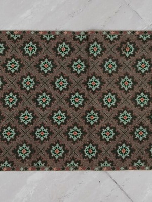 Handmade table runner with gold thread embroidery
