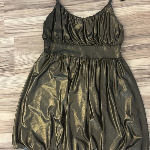 Cocktail dress in olive green with balloon skirt