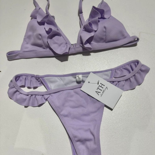 Swimsuit new with tags size L purple bikini lining