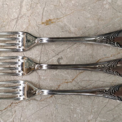 Christofle Marly dinner forks used, set of 3 pieces