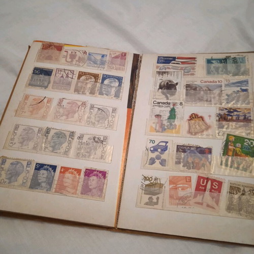 Stamp album used with old stamps