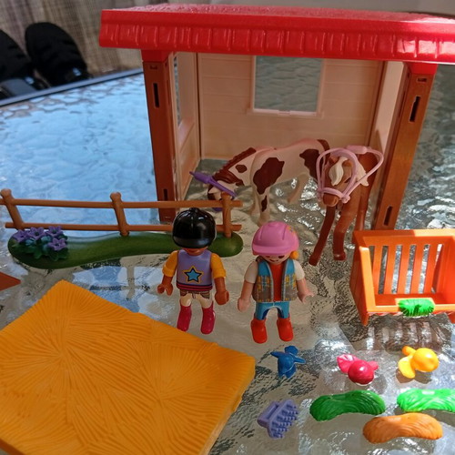 Playmobil Country Camping Set with Caravan and Pony like new