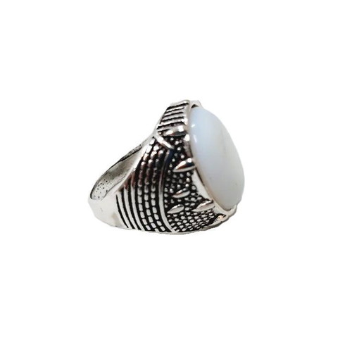 Men's Ring New Oriental Vintage Style with Milky Opal