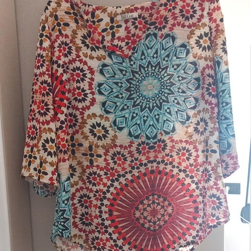 Blouse with paisley pattern like new, 3/4 sleeve, Bill Cost