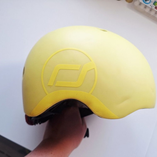 Scoot & Ride children's helmet S-M used, lemon color, adjustable size