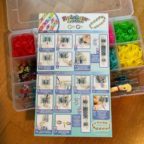 Rainbow Loom rubber bands like new with loom and C clips