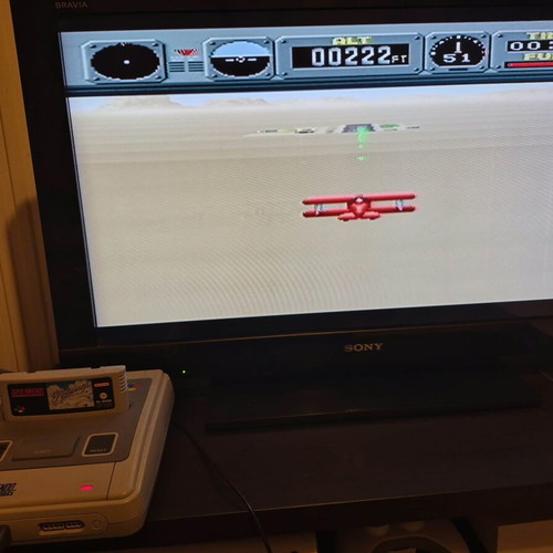 Pilotwings Super Nintendo Entertainment System game used with Greek manual