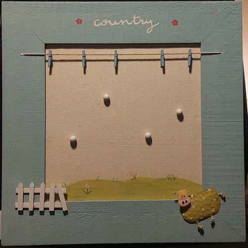 Wooden decorative Country board like new with clips and free book