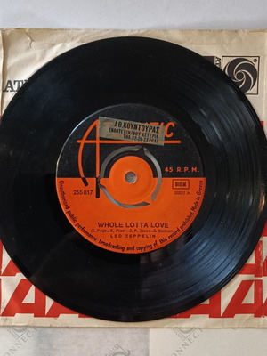 Led Zeppelin Whole Lotta Love 7" single μεταχειρισμένο, ελληνική εγγραφή