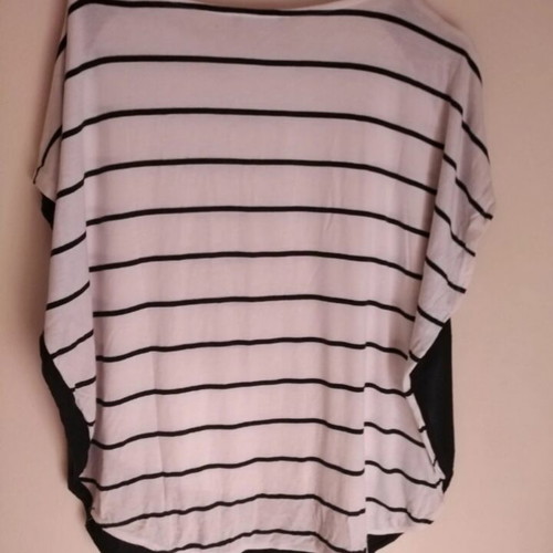 Zara women's striped blouse dark blue and white like new