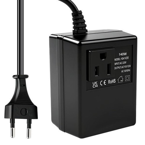 Voltage converter 220 V to 110 V, 140 W, EU to US