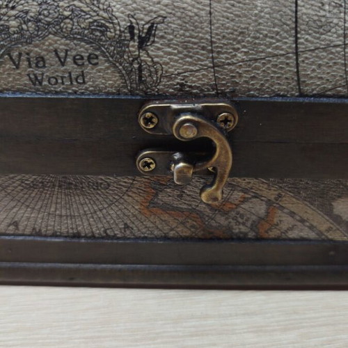Handmade wooden storage chest with leather lining and lock new
