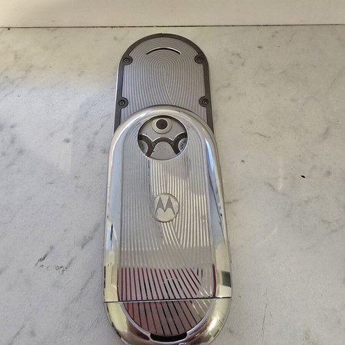 Motorola Aura R1 used, gray phone with smooth mechanism