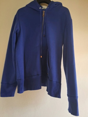 Sports hoodie jacket used with hood, blue, size S