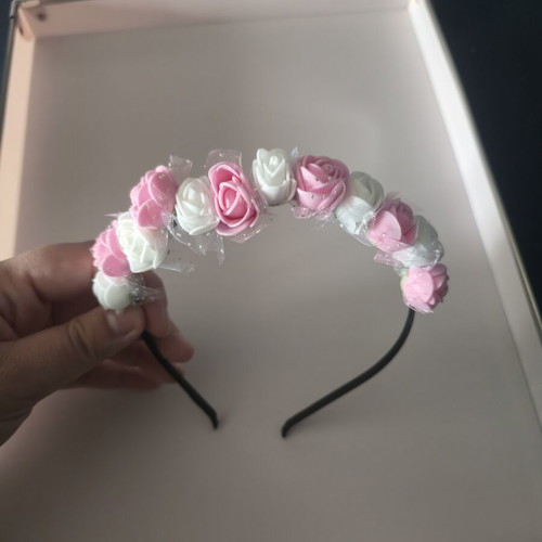 Headbands for flower girls new pink and white set of 5