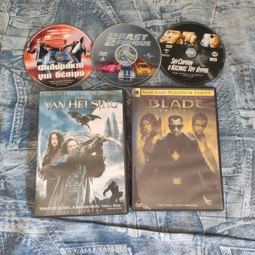 DVD movie pack of 5 with Greek subtitles, like new