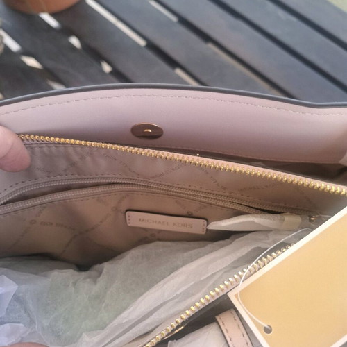 Michael Kors Hope leather satchel new, powered blush color