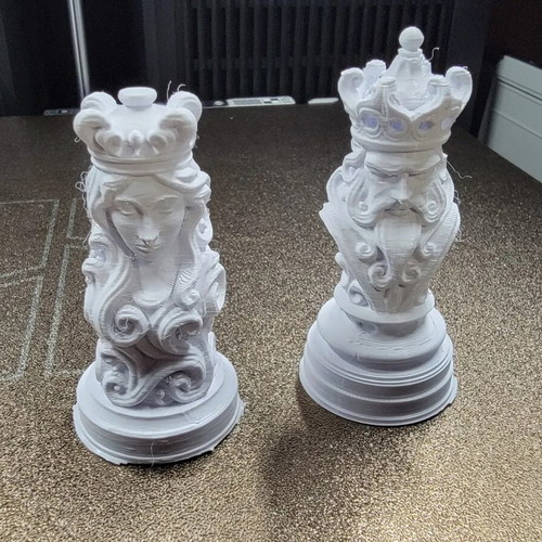 Fancy chess set new, printed pieces