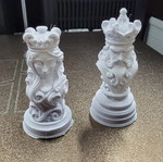 Fancy chess set new, printed pieces