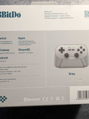 8Bitdo Pro 3 Bluetooth wireless gamepad, grey, for Android PC Switch iOS