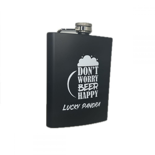 Lucky Panora stainless steel flask 240ml new, black steel