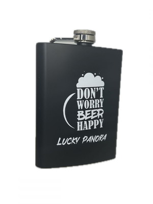 Lucky Panora stainless steel flask 240ml new, black steel