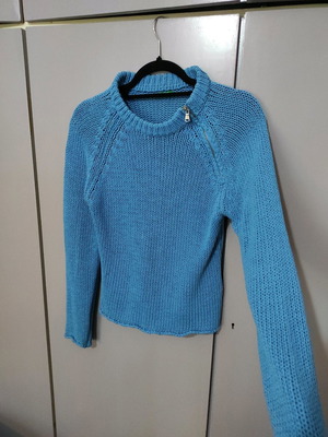 Πουλόβερ πλεκτό United Colors of Benetton μπλε μεταχειρισμένο