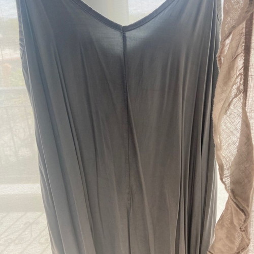 Satin dress Salome new, grey silver, one size