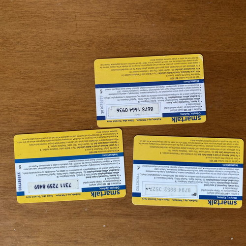 Phone cards like new, set of 3 different