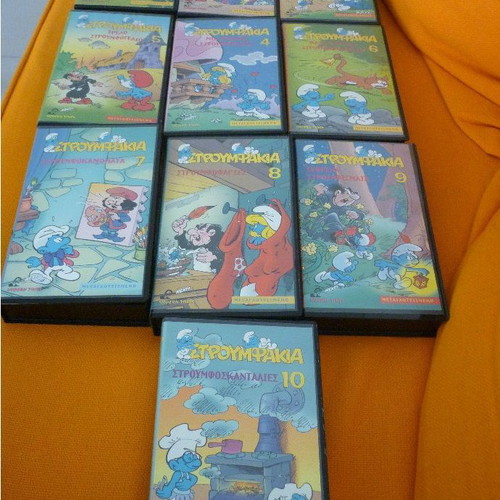 Smurfs Smurfotainies 10 VHS tapes used, dubbed in Greek