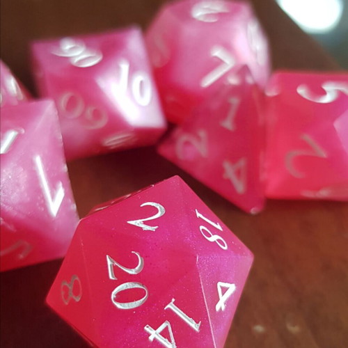 Candy dice set new, handmade 7 dice made of resin