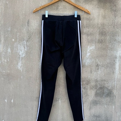 Adidas leggings used, size S, black with white stripes
