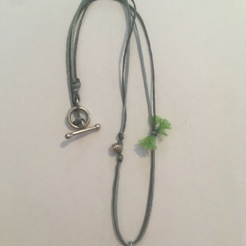 Necklace handmade summer like new, blue and silver