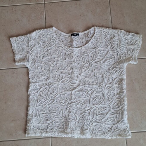 Embroidered blouse H&M white like new, size S