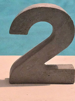 Handmade concrete number 2
