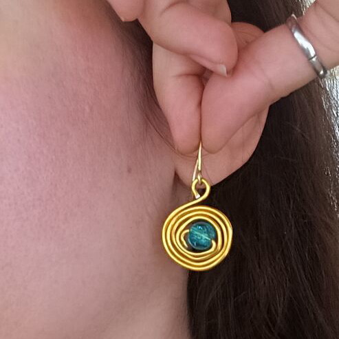 Jewelry set with turquoise beads handmade, new