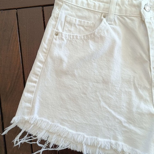 Pink Woman white high-waist denim shorts like new, size L