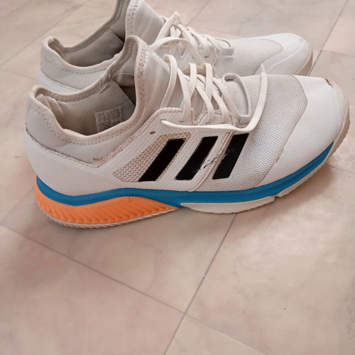 Adidas athletic shoes pair, size 46, white