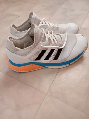 Adidas athletic shoes pair, size 46, white