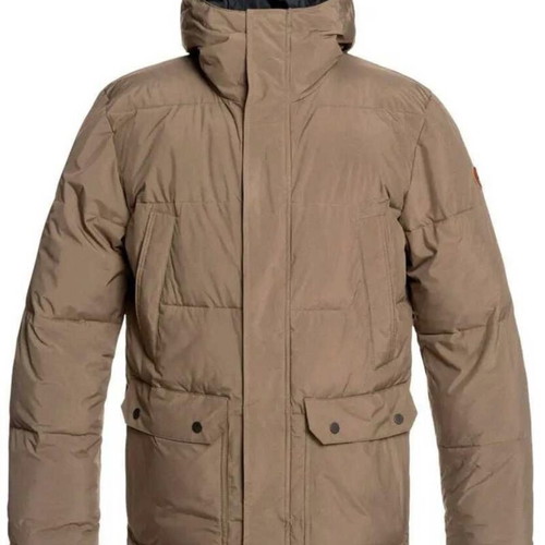 Quiksilver Barrington Hooded Waterproof Puffer Jacket new, men's size M, brown